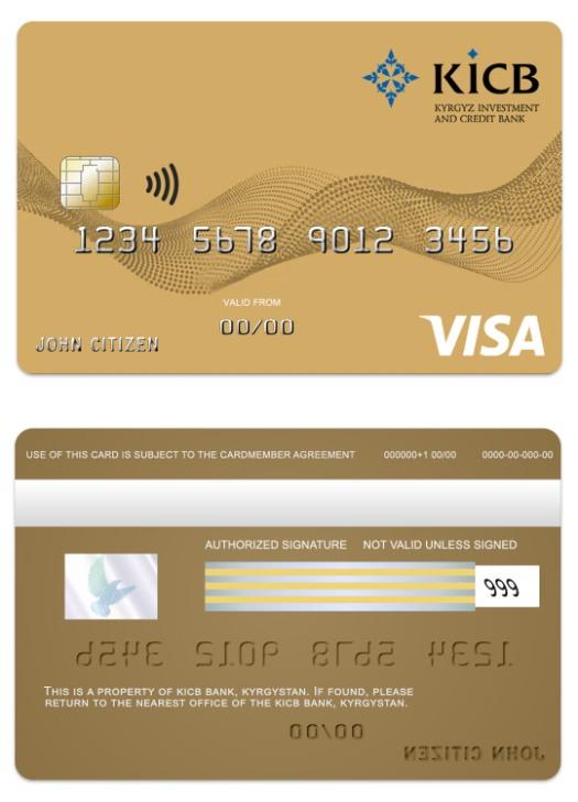 Kyrgystan KICB Bank visa gold card